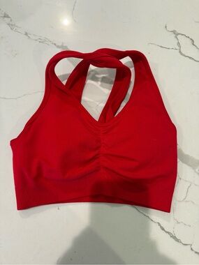 Alphalete Red Sports Bralette with Cross-Back Straps